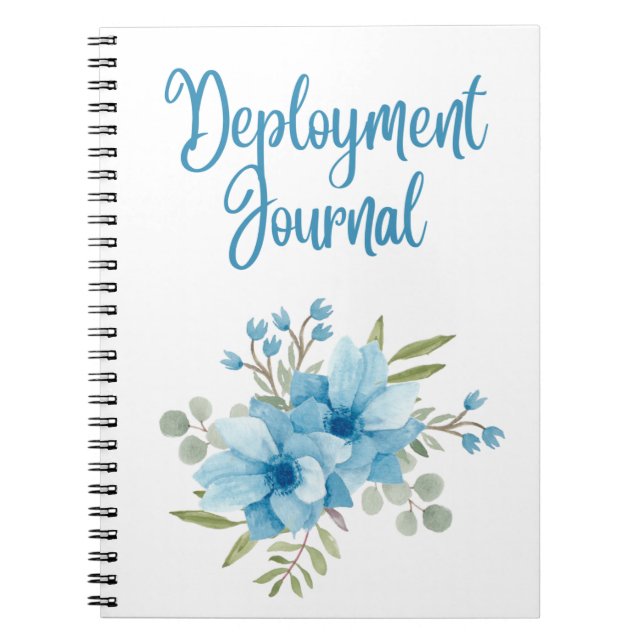 Cuaderno Diario de implementación de MilSpouse con flores a (Frente)