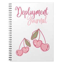 Cuaderno Diario de implementación MilSpouse con cerezas ros