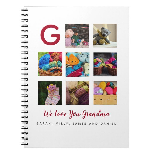 Cuaderno Diario de inicio de abuela AGREGAR fotos y texto p (Frente)