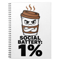 Cuaderno Diario de introvertido divertido Batería Social 1%