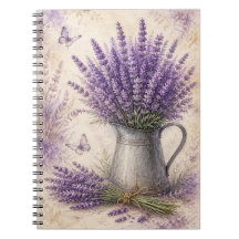 Diario de jardín de cottage de lavanda con acuarel