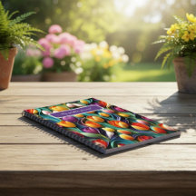 Diario de jardín de tulipanes coloridos