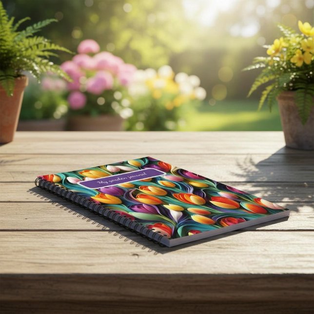 Cuaderno Diario de jardín de tulipanes coloridos (Subido por el creador)