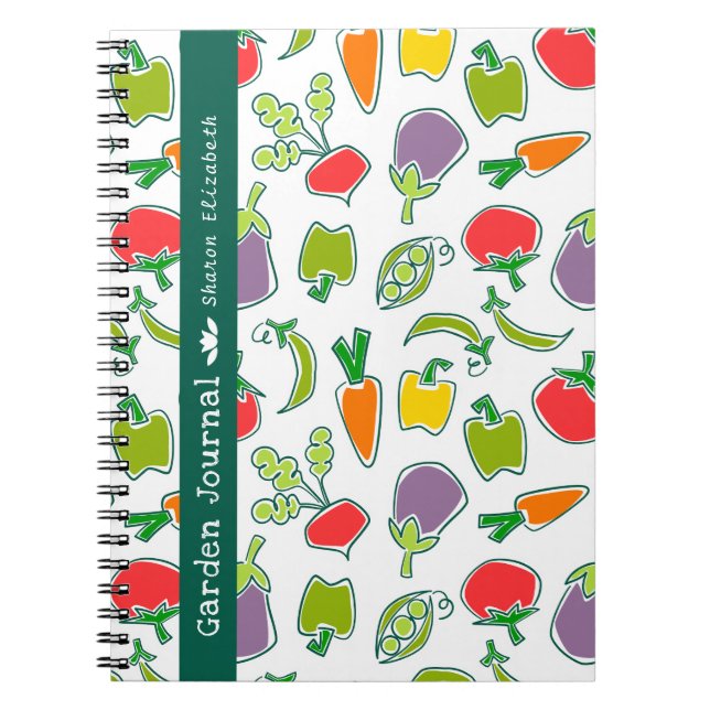 Cuaderno Diario de jardín personalizado Vegetales (Frente)