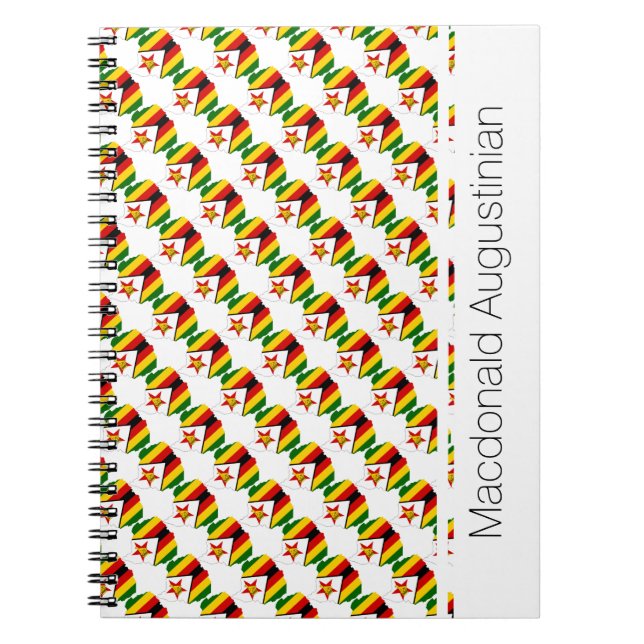 Cuaderno Diario de la bandera Personalizado de ZIMBABWE (Frente)