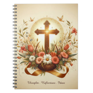 Cuaderno Diario de la Biblia con acentos cruzados y florale