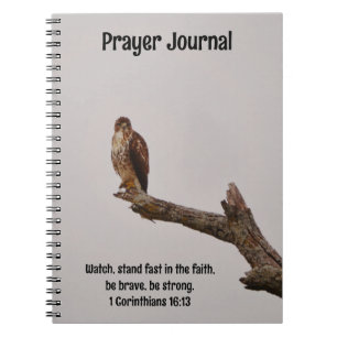 Cuaderno Diario de la Biblia de Aves de Hawk Verse Prayer