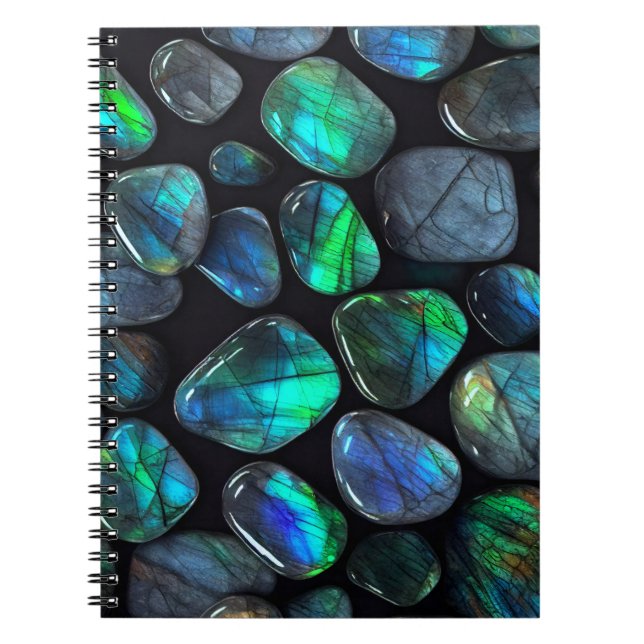 Cuaderno Diario de la computadora portátil Blue Labradorite (Frente)