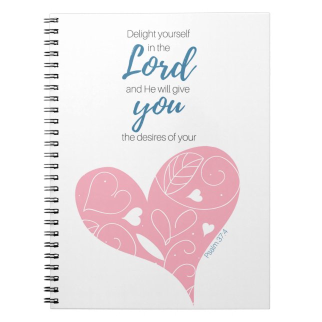 Cuaderno Diario de la escritura del 37:4 del salmo (Frente)