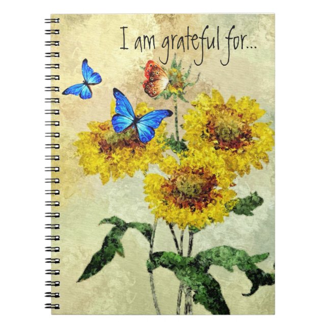 Cuaderno Diario de la gratitud de las mariposas y de las (Frente)