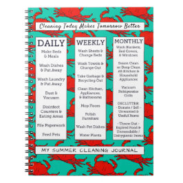 Cuaderno Diario de la limpieza del estilo del verano de la