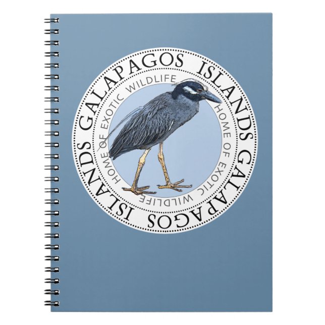 Cuaderno Diario de la Noche de las Islas Galápagos Heron (Frente)