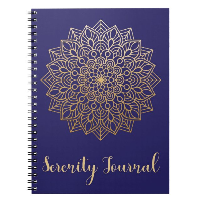 Cuaderno Diario de la serenidad de la mandala del oro con (Frente)