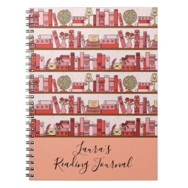 Cuaderno Diario de lectura de estantería de amor y romance