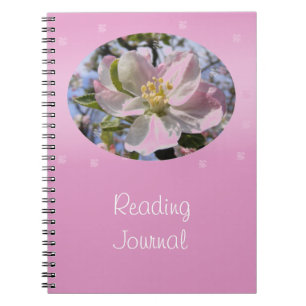Cuaderno Diario de lectura de flores de Apple Blossom