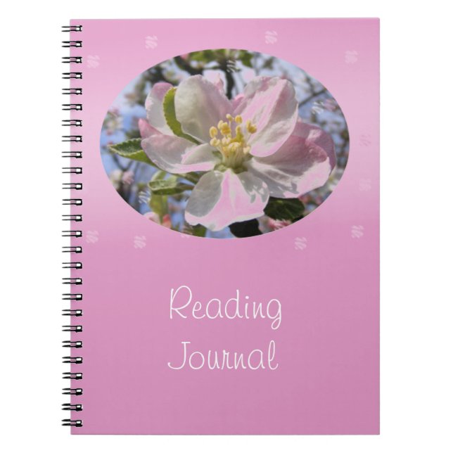 Cuaderno Diario de lectura de flores de Apple Blossom (Frente)