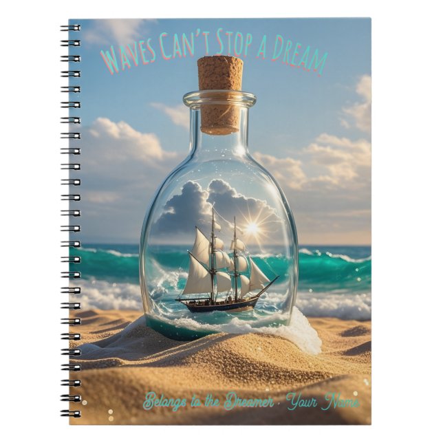 Cuaderno ⛵ Diario de los Sueños - Las Olas No Pueden Detene (Frente)