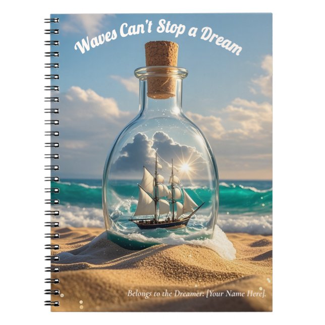 Cuaderno ⛵ Diario de los sueños - Las olas no pueden detene (Frente)
