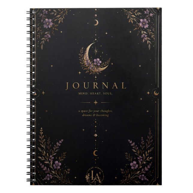 Cuaderno Diario de Luna único y estético (Frente)
