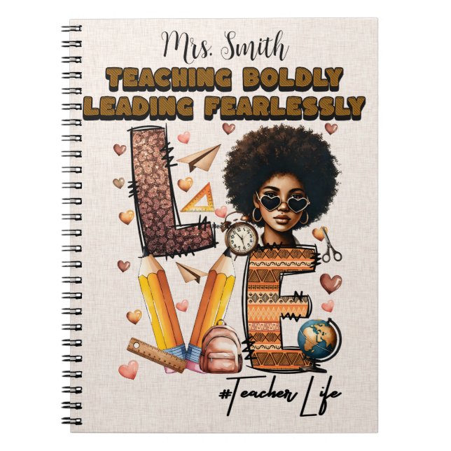 Cuaderno Diario de maestro personalizado para enseñar con a (Frente)