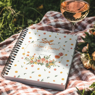 Cuaderno Diario de Mamá Floral Cítrico Personalizado