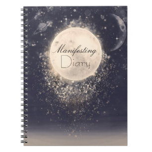Cuaderno Diario de manifestación cósmica mágica de la luna
