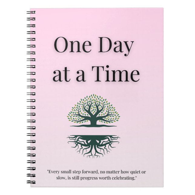 Cuaderno Diario de mariposa calmo - Un día a la vez (Frente)