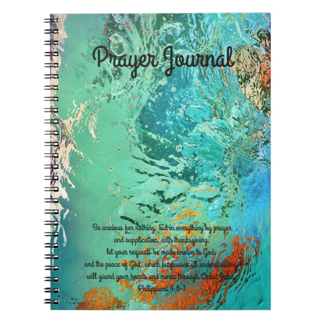 Cuaderno Diario de mármol del rezo del extracto del agua (Frente)