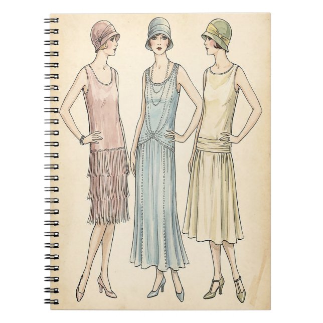 Cuaderno Diario de moda Flapper de los años 20 — Cubierta A (Frente)