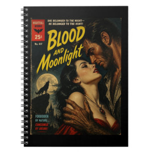 Cuaderno Diario de mujer y hombre lobo Sangre y Luz de Luna