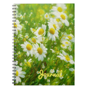 Cuaderno Diario de notas de arte Daisy Flower Garden