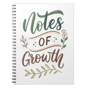 Cuaderno Diario de notas de crecimiento - Diseño de letras