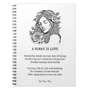 Cuaderno Diario de notas de rosas de citas de mujer enamora