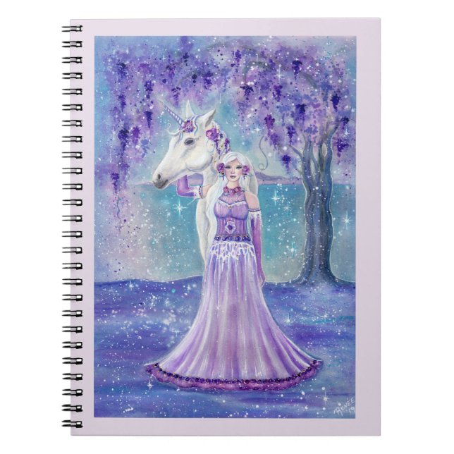 Cuaderno Diario de notas de unicornio y hadas de Renee Lavo (Frente)