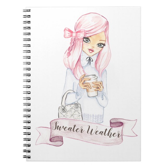 Cuaderno Diario de notas del blogger Sweet Weather (Frente)