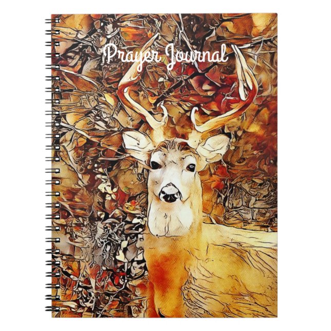 Cuaderno Diario de oración Artsy Beautiful Deer Buck (Frente)