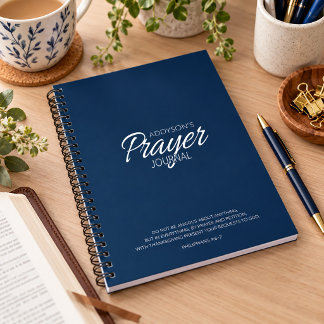 Cuaderno Diario de Oración Azul Marino Blanco