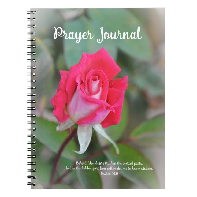 Cuaderno Diario de oración con Rosa y Escritura (Frente)