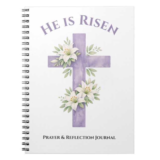 Cuaderno Diario de Oración Cruz Floral Él ha Resucitado 202 (Frente)