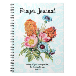 Cuaderno Diario de oración de Bunch de Flores de Estilo Vin