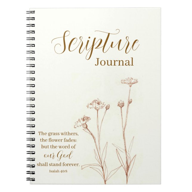 Cuaderno Diario de Oración de las Escrituras Versículo Bíbl (Frente)