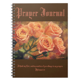 Cuaderno Diario de oración de Rosas Naranjas Artsy