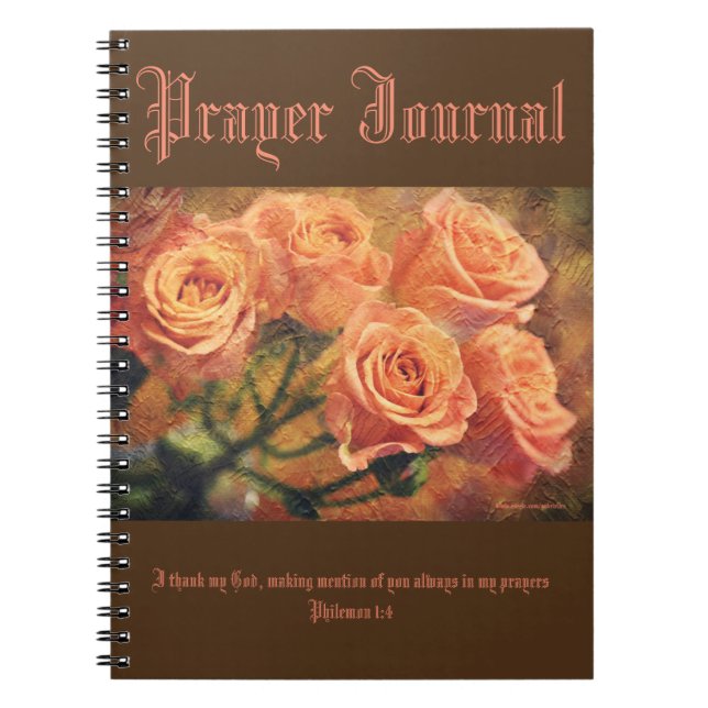 Cuaderno Diario de oración de Rosas Naranjas Artsy (Frente)