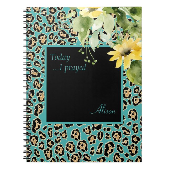 Cuaderno Diario de oración del Personalizado Leopard and Su (Frente)