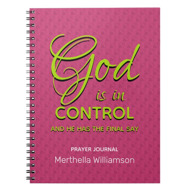 Cuaderno Diario de oración Devocional DIOS ESTÁ EN CONTROL (Frente)