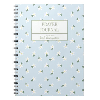 Cuaderno Diario de oración floral azul