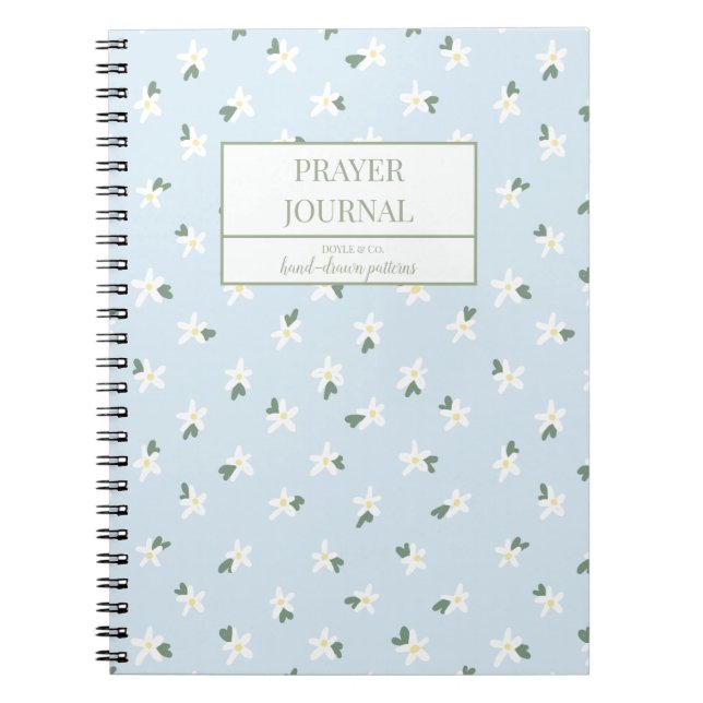 Cuaderno Diario de oración floral azul (Frente)