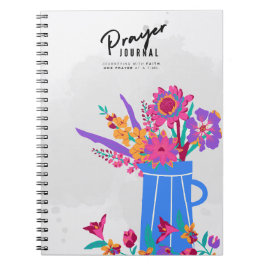 Cuaderno Diario de Oración Flores en Jarrón Azul 