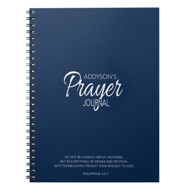 Cuaderno Diario de oración Navy Blue White (Frente)