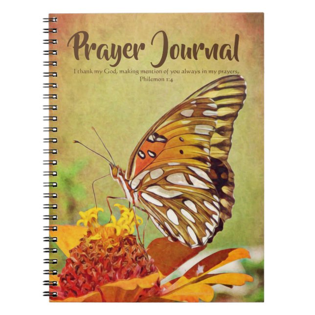 Cuaderno Diario de oraciones Butterfly Zinnia (Frente)